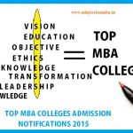 Top MBA colleges Admission Notifications