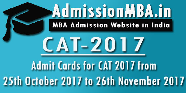 CAT-2017 CAT Entrance Exam Admit Card Hall Ticket 2017