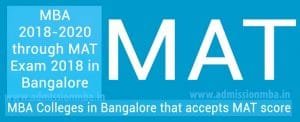 MBA Colleges Bangalore accepts MAT score