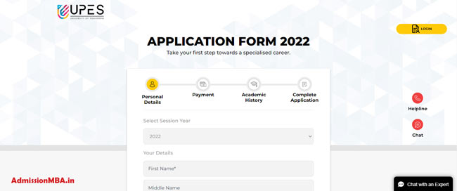 UPES 2022 Application Form