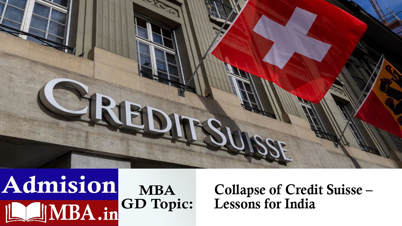 Collapse of Credit Suisse – Lessons for India