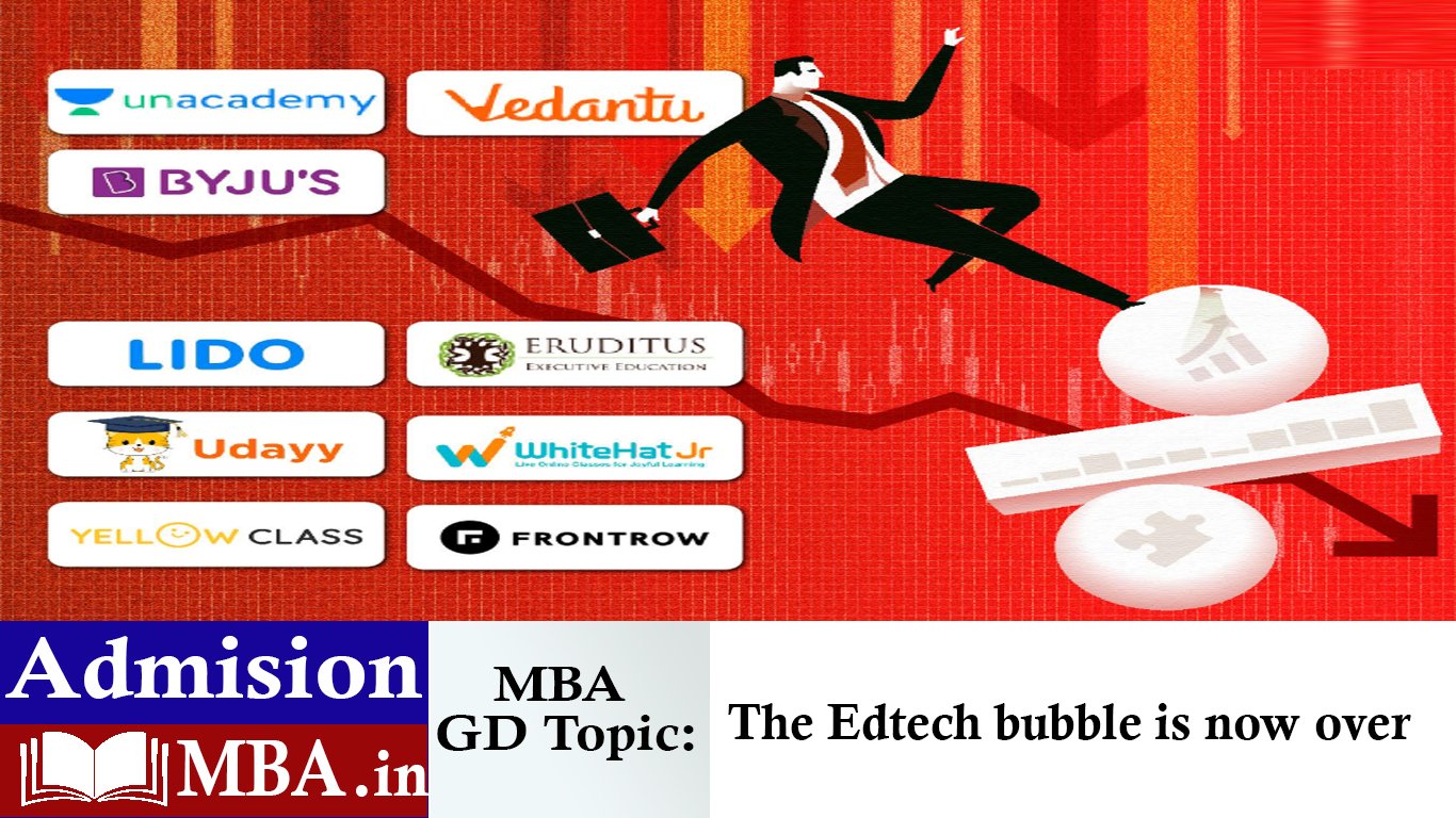 The Edtech bubble is now over